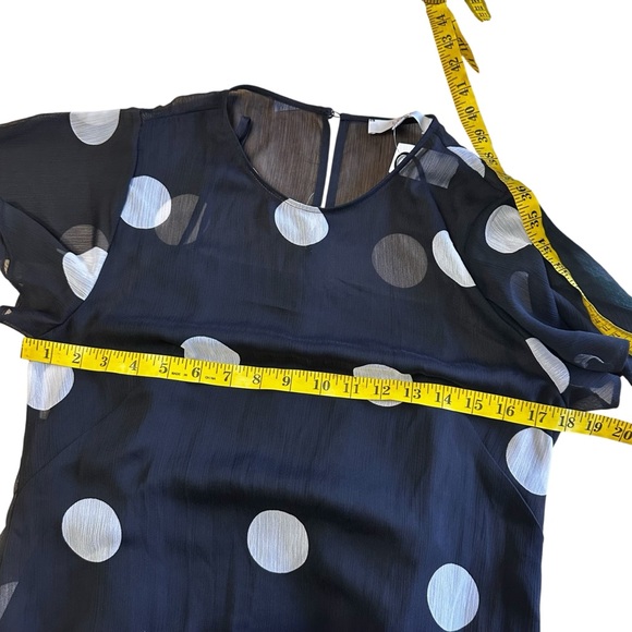 NWT Loft Black White Polka Dot Flounce Maxi Dress Sz 6 Flutter Sleeve - Picture 11 of 12